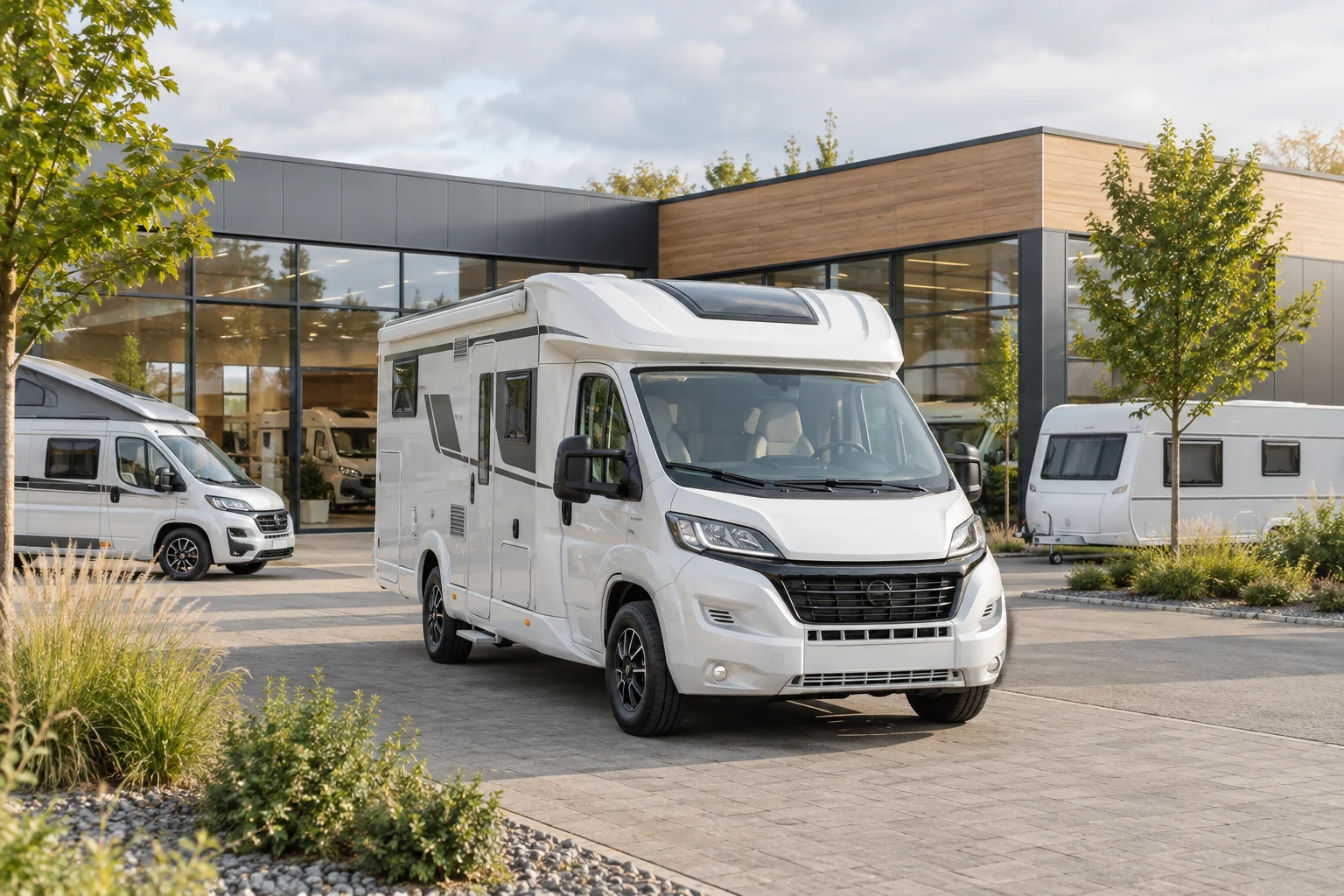 Illustratives Caravaning-Betriebsgelände als Beispielmotiv einer Karriereseite